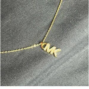 Gold MK Logo Necklace